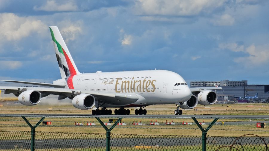 Emirates Airbus A380 at Frankfurt Airport