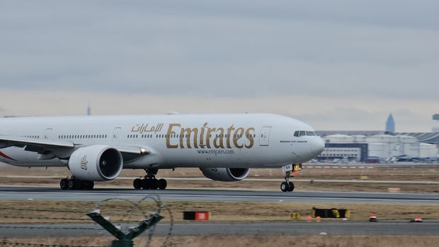 Emirates Boeing 777 at Frankfurt Airport
