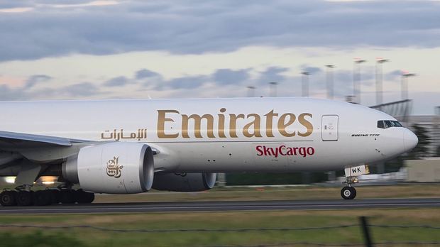 Emirates SkyCargo Boeing 777F at Frankfurt Airport