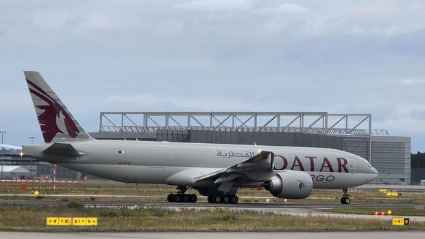 Qatar Cargo Boeing 777F at Frankfurt Airport